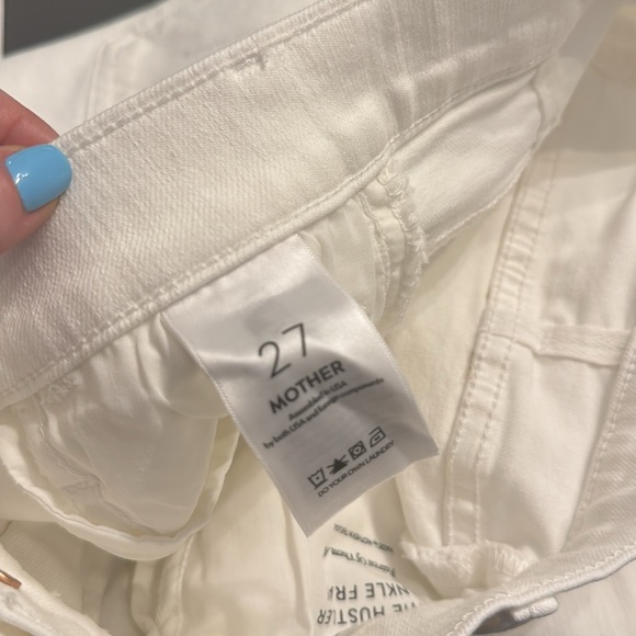 Mother Women's White Jeans the hustler ankle fray brand new without tags - Picture 4 of 4